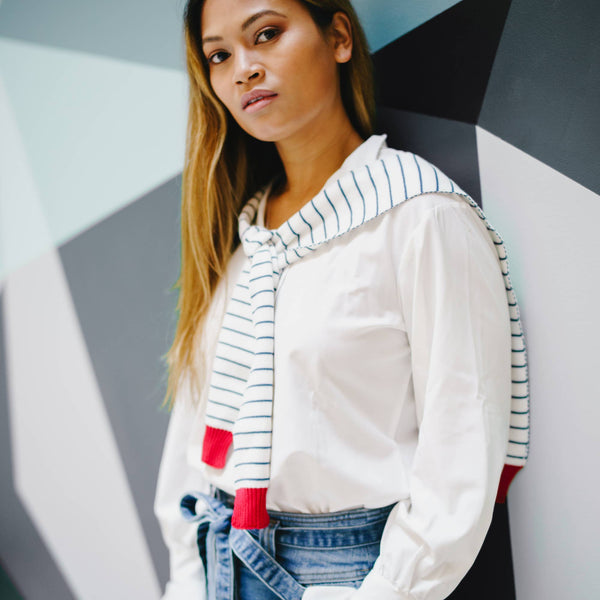 Starboard Stripes Faux Sweater Scarf