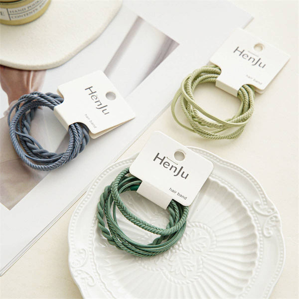 4PCS Braided Elastic Hair Ties Set for Women_CWAHA0334: Beige / (OS) 3