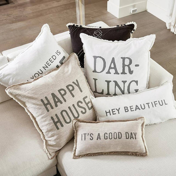 Face to Face Lumbar Pillow - It's A Good Day: Material