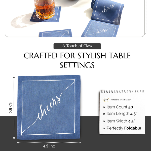 Cotton Cocktail Napkin Roll: Mystic Cheers"