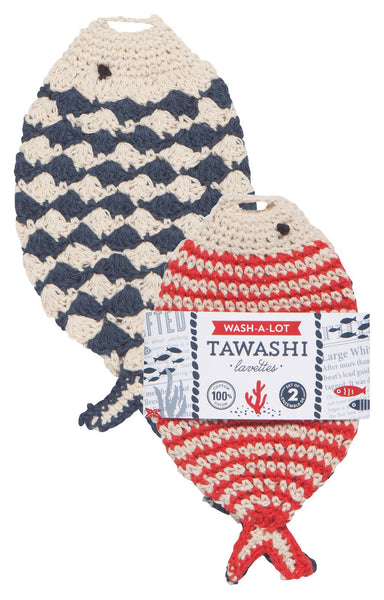 Little Fish Tawashi Crocheted Dishcloths Set of 2