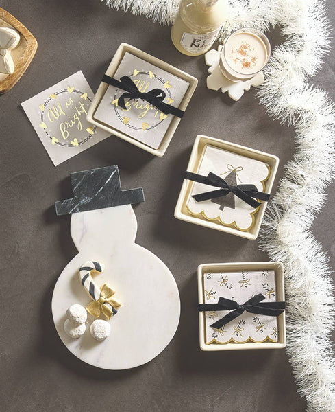 Marble Snowman Board: Marble / 14" L x 8.75" W x .75" H