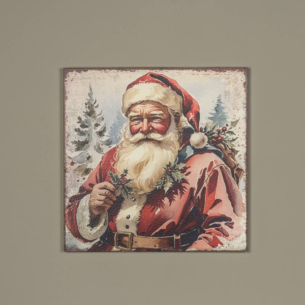 SANTA IN FOREST PRINT