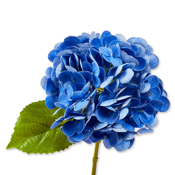 Soft Touch Faux Hydrangea Stem Blue Plastic Spring