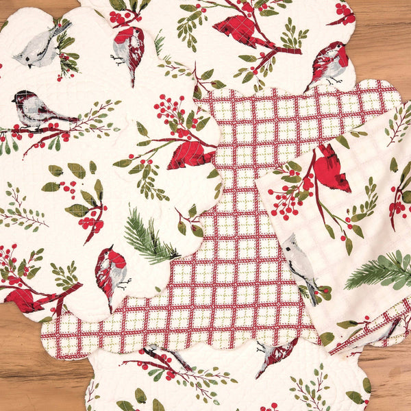 Christmas Sprig Birds Table Runner