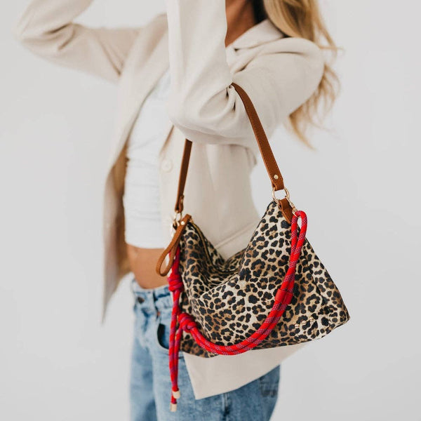 Cosette Canvas Shoulder Bag: Leopard