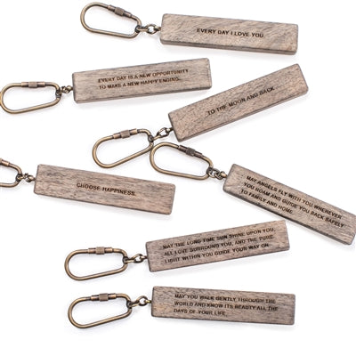 Wood Qoute Keychains