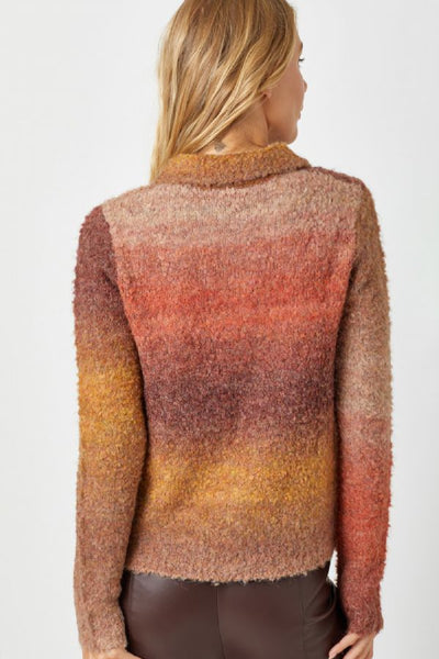 *FUZZY COLLARED CARDI