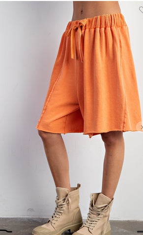 Orange Terry Shorts