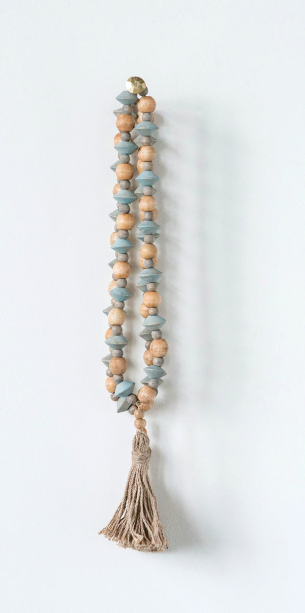 Abaca Wood Bead Tassel