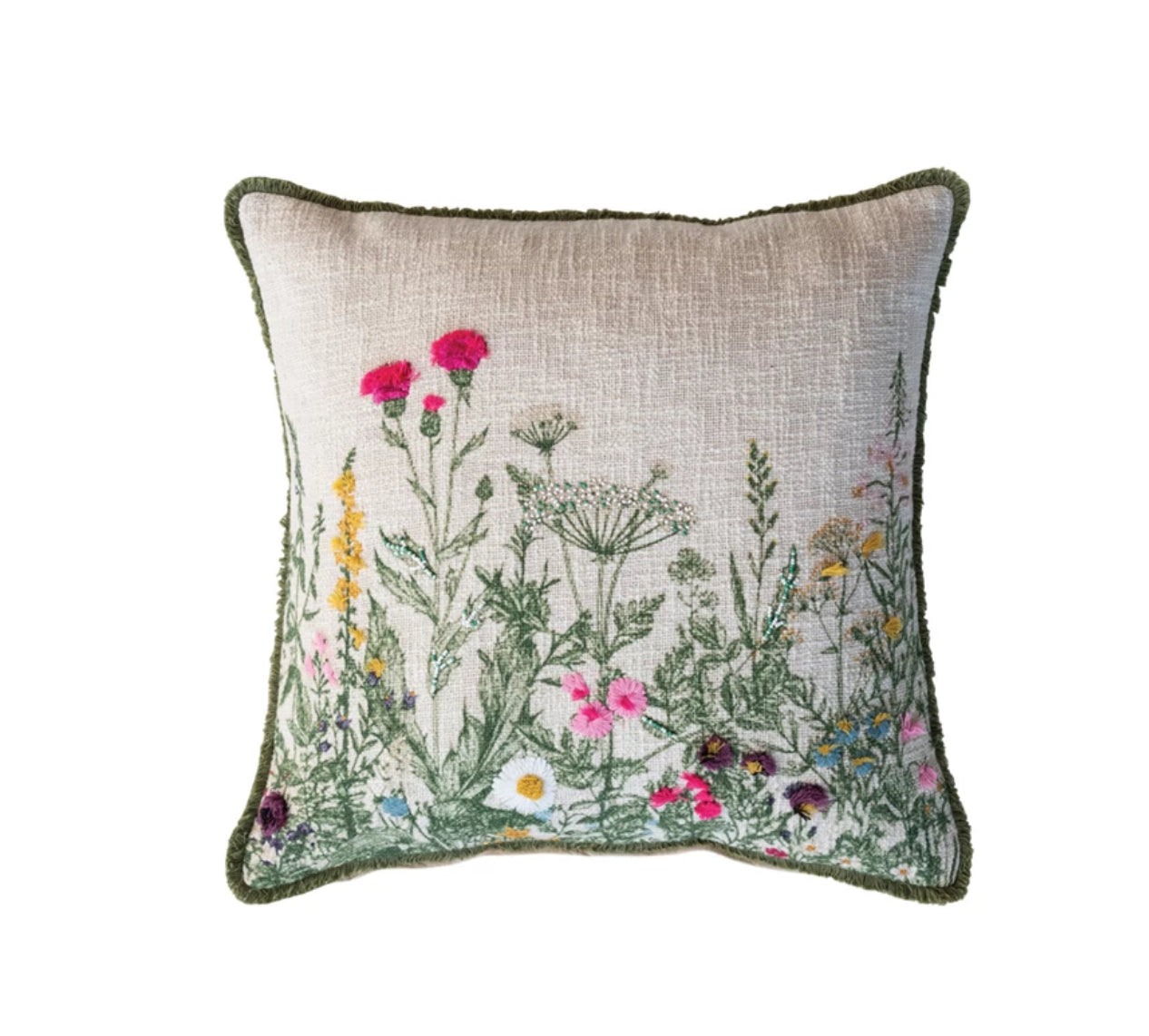 Cotton Slub Printed Pillow