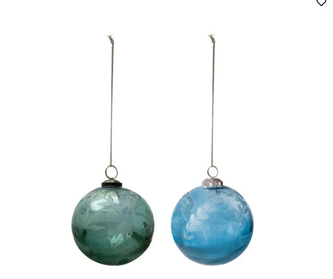 *Glass Ball Ornaments 2 sizes/ color