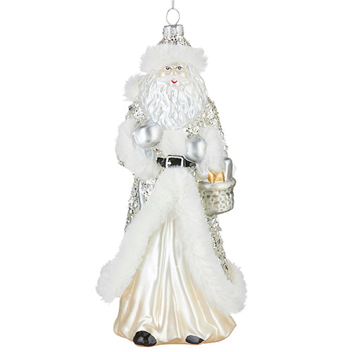 *White Santa Ornament