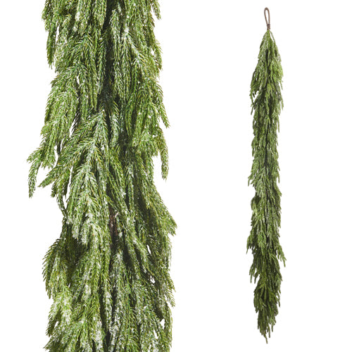 *6’Glittered Cedar Garland