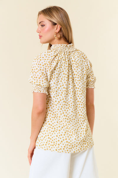 Dot Short Sleeve Blouse