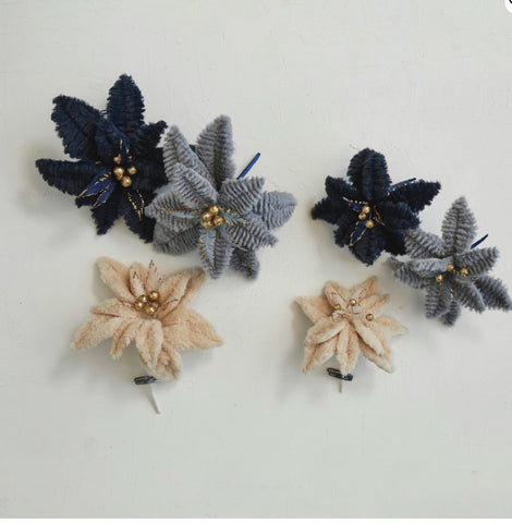 *Faux Fur Poinsetta