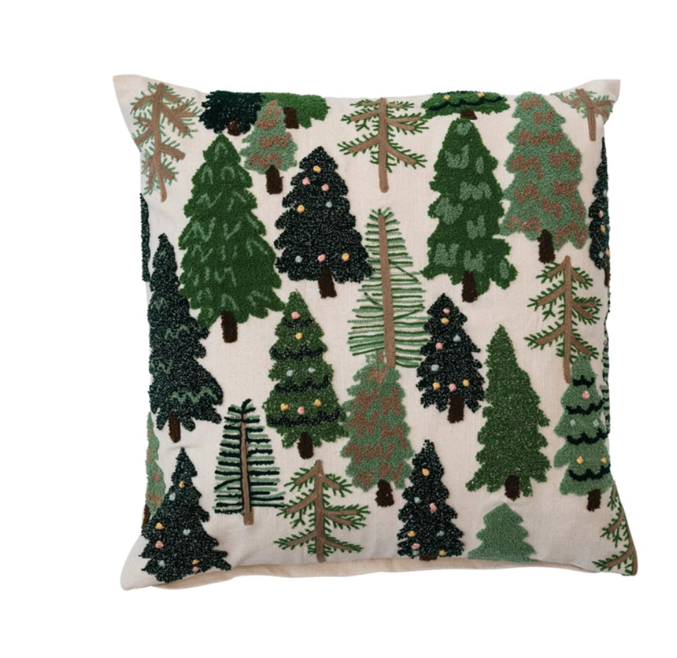 Embroidered Tree Pillow