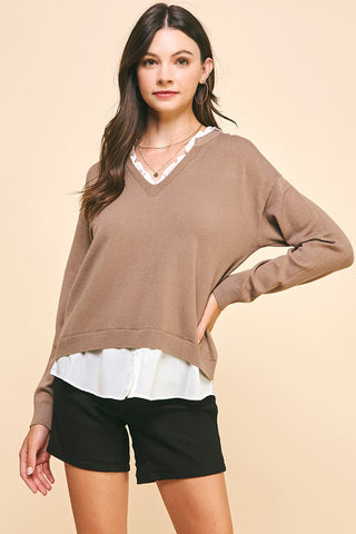 Knit Combo Top