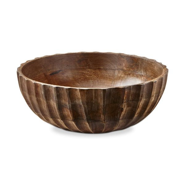 Flutted Wood Bowl