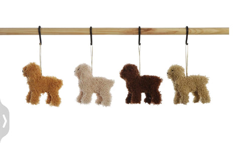 Furry Dog Ornaments