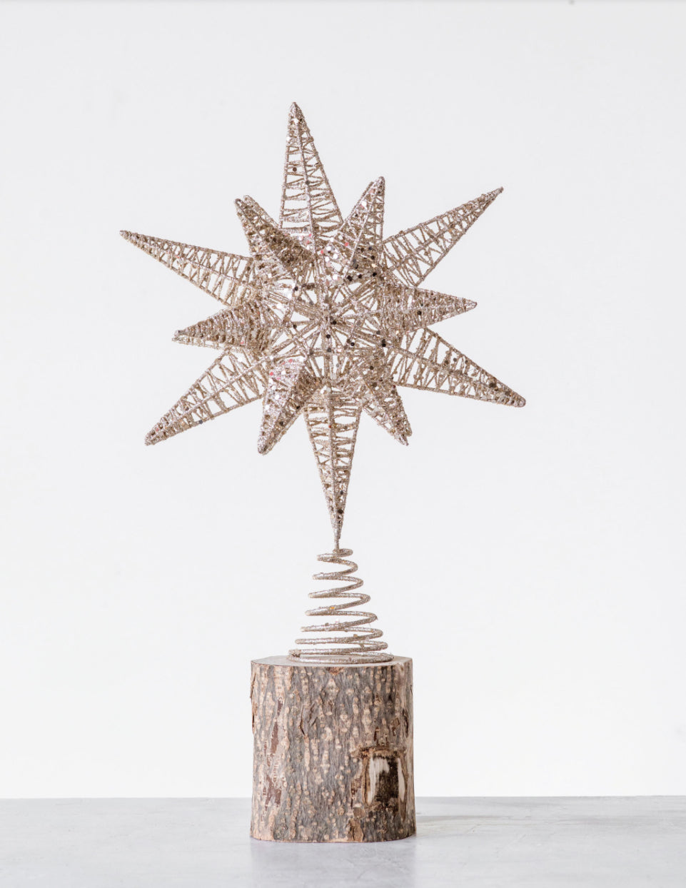 Metal Tree Topper W Glitter