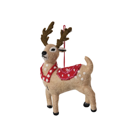 *Wool Reindeer Ornament