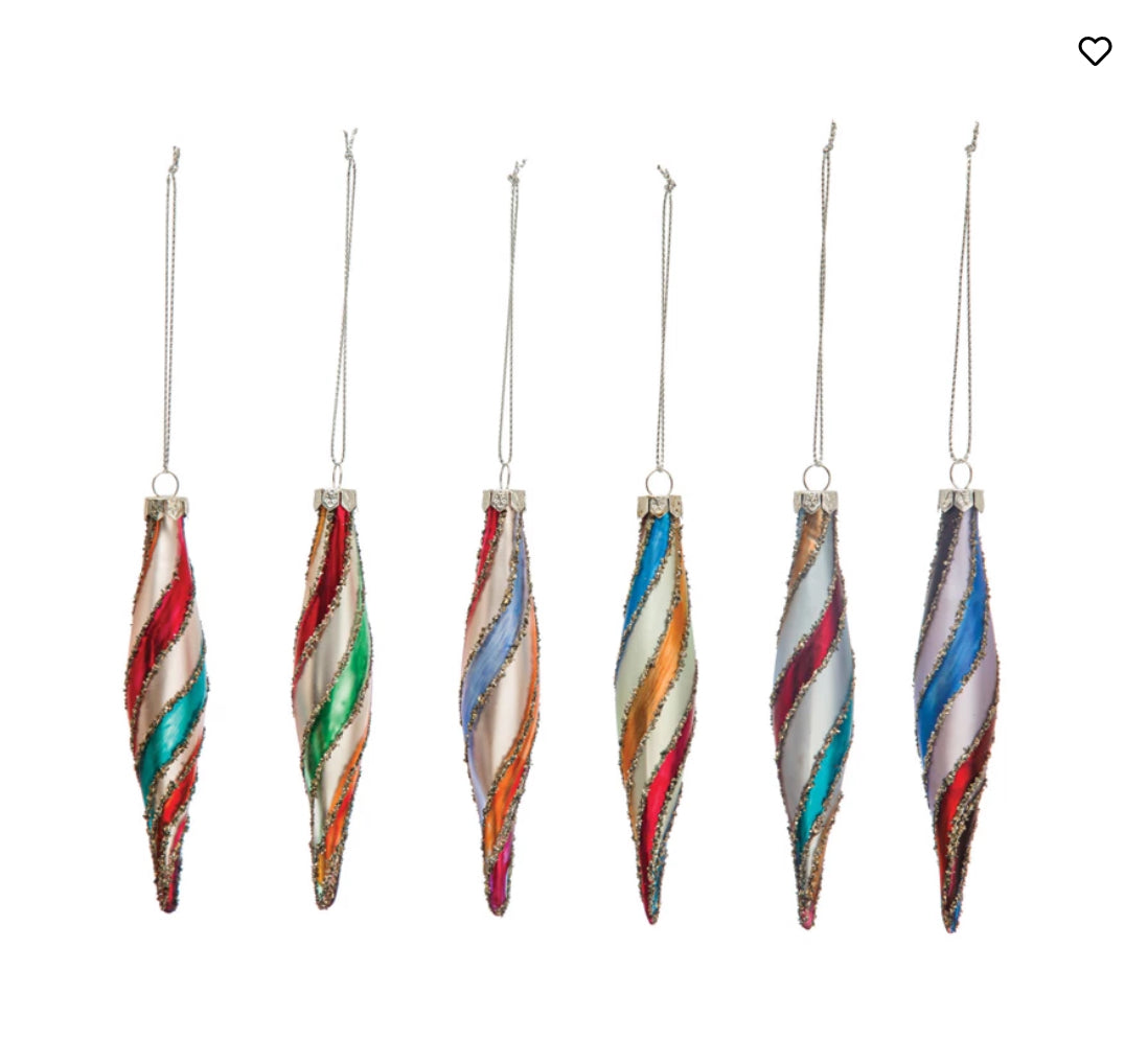 *Striped Glitter Ornaments