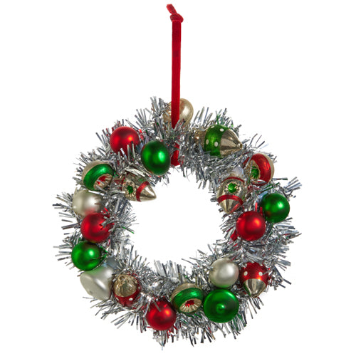 *SILVER TINSEL WREATH