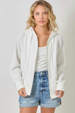 White Mixed Media Jacket