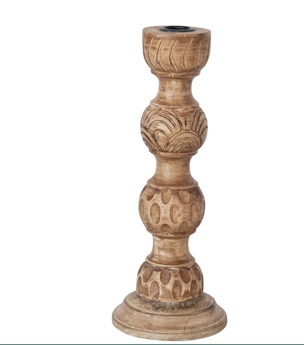 Hand Carved Taper Holder