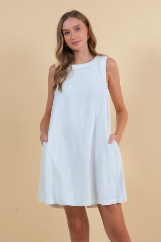 Linen Blend Dress 2 Colors