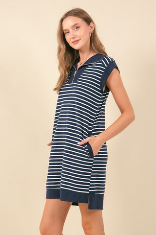 French Terry Dress Navy