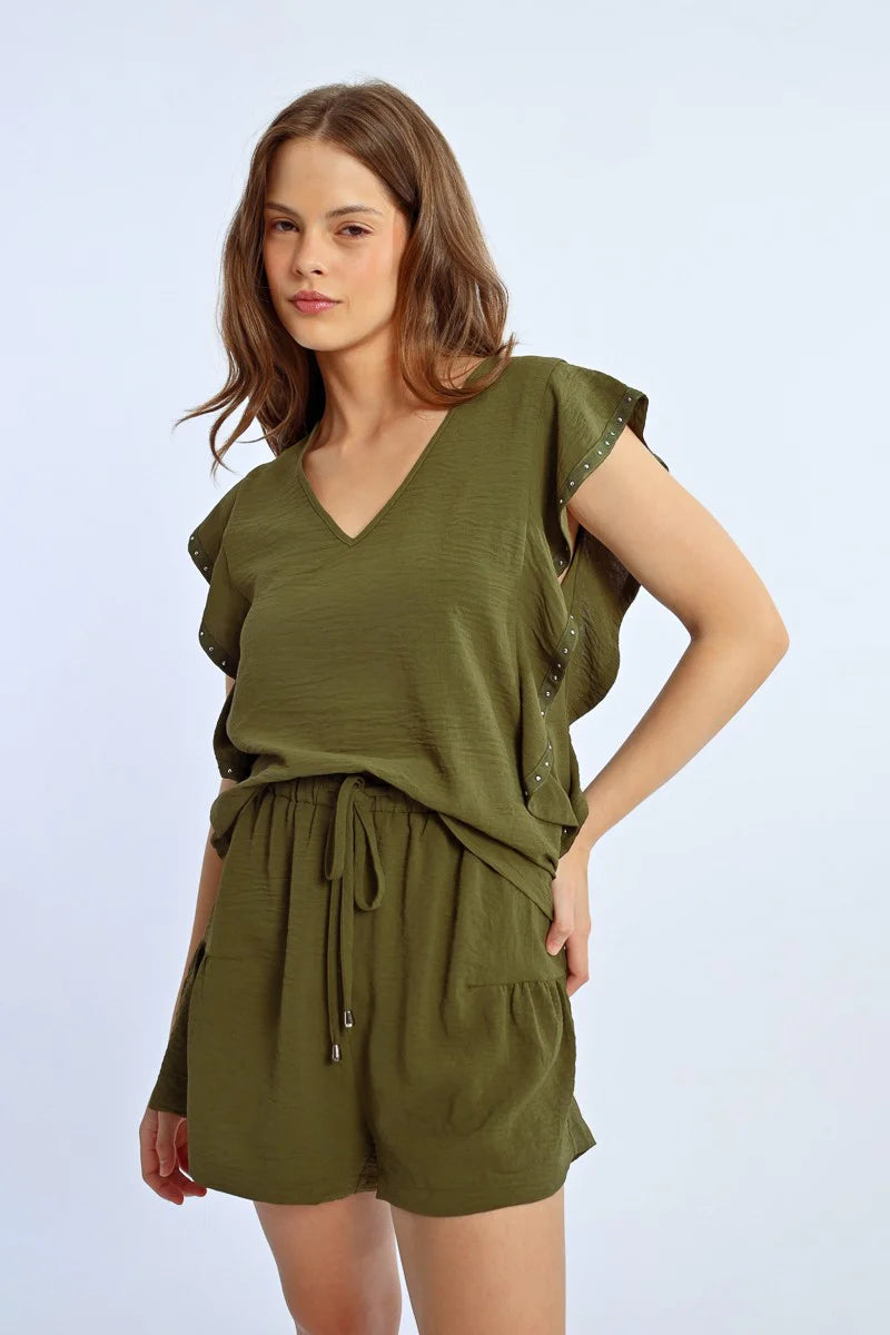 Ruffled T-shirt