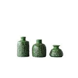 Embossed Green Vase