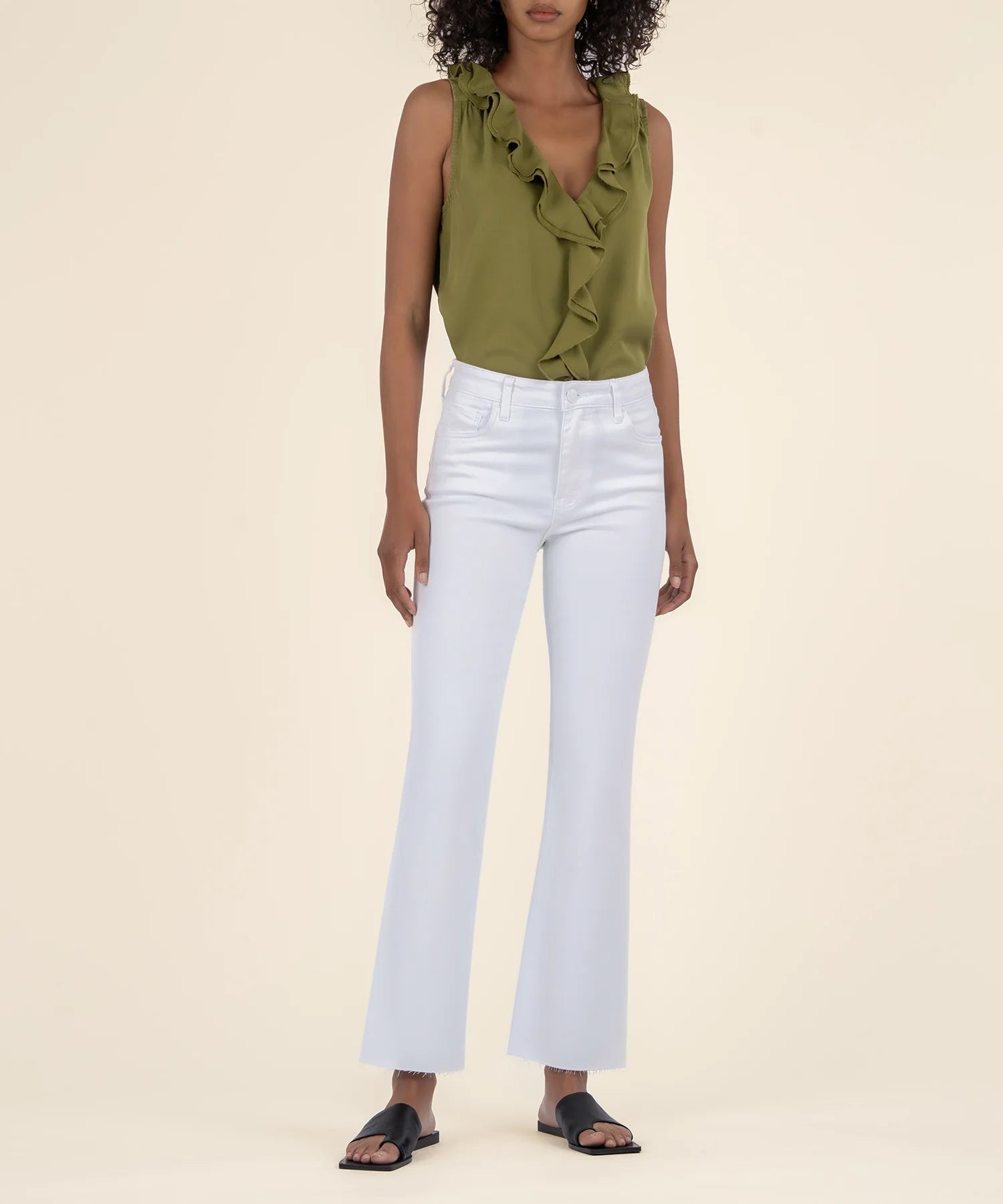 Olive Ruffle Tank