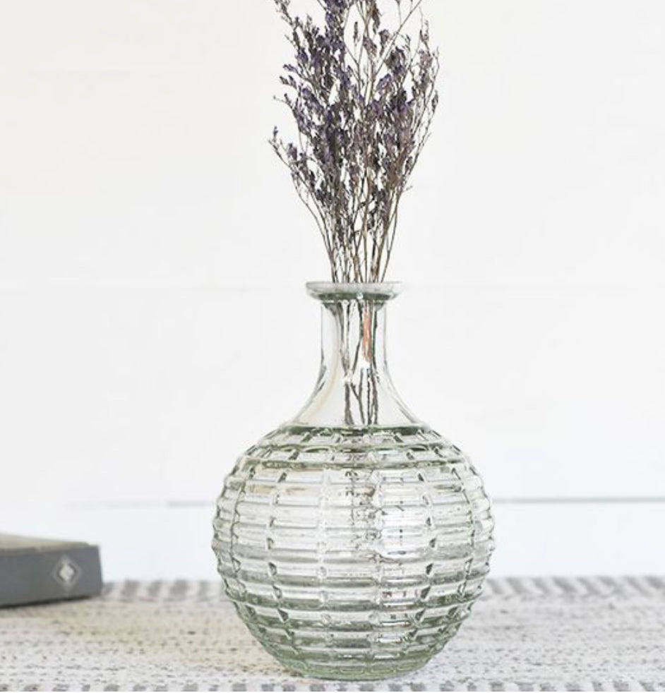 CLEAR STRIPE VASE round