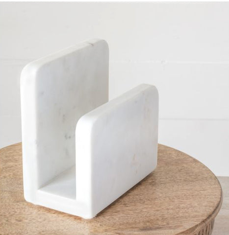 WHITE MARBLE NAPKIN HOLDER