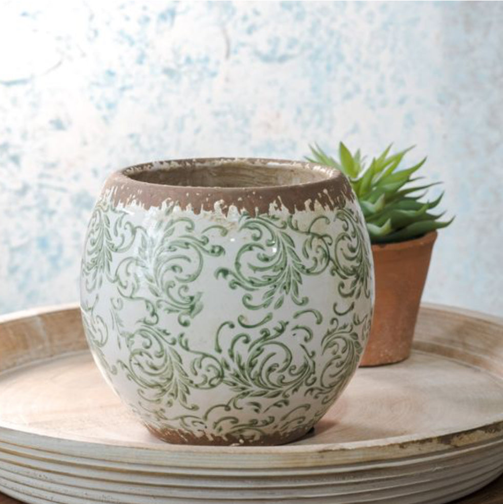 6" GREEN HEIRLOOM POT