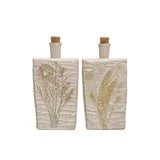Embossed Stoneware Bottle