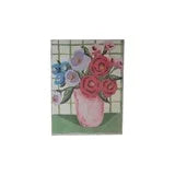 Flowers in vase canvas