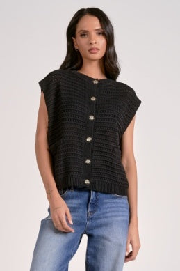 Black Button Sweater
