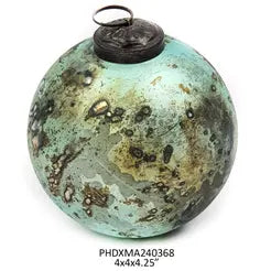 Azure 4" glass ornament
