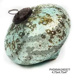 Azure Glass 5” Onion Ornament