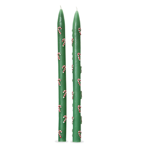Candy Cane Taper Candles