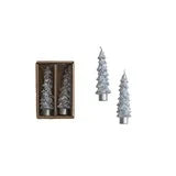 SILVER SHORT TREE CANDLES