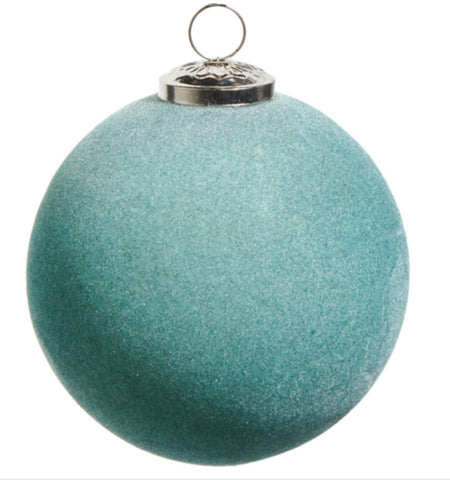 5” Teal Flocked Ornament