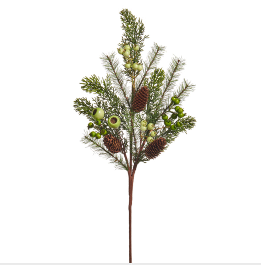 Mixed Green and Berry Sprig