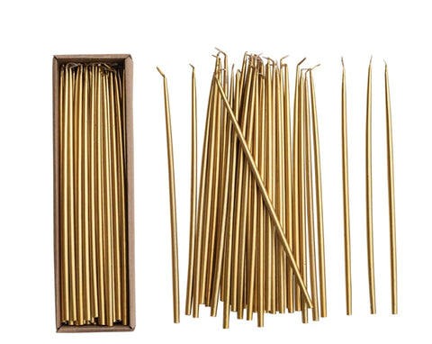 Gold Thin Taper Candles