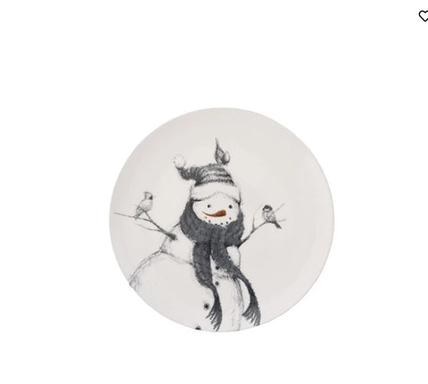 Snowman and Bird Plates