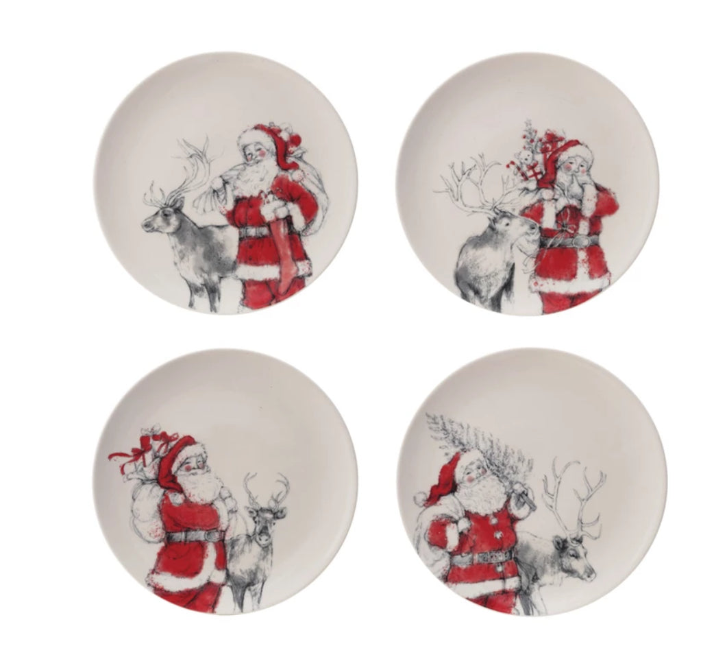 Santa and Reindeer Plates